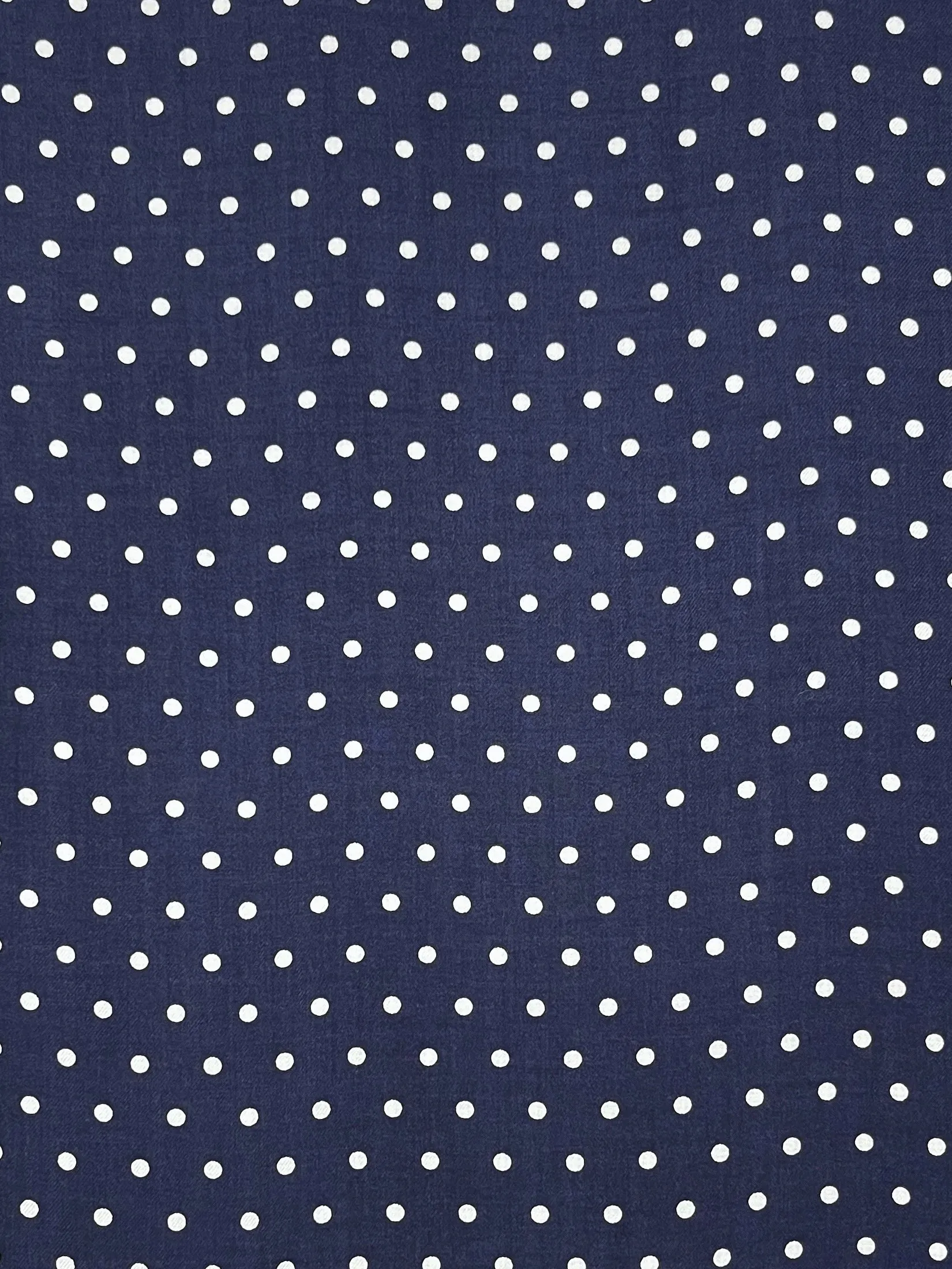 Viscose Twill - Navy Polka Dot