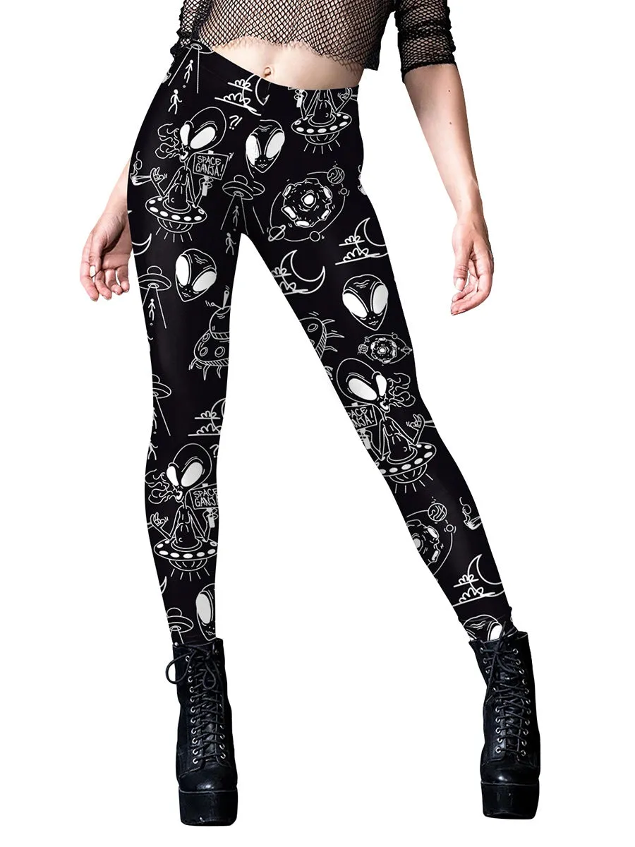 Women's Halloween Horror Hand Digital Printing Yoga Leggings