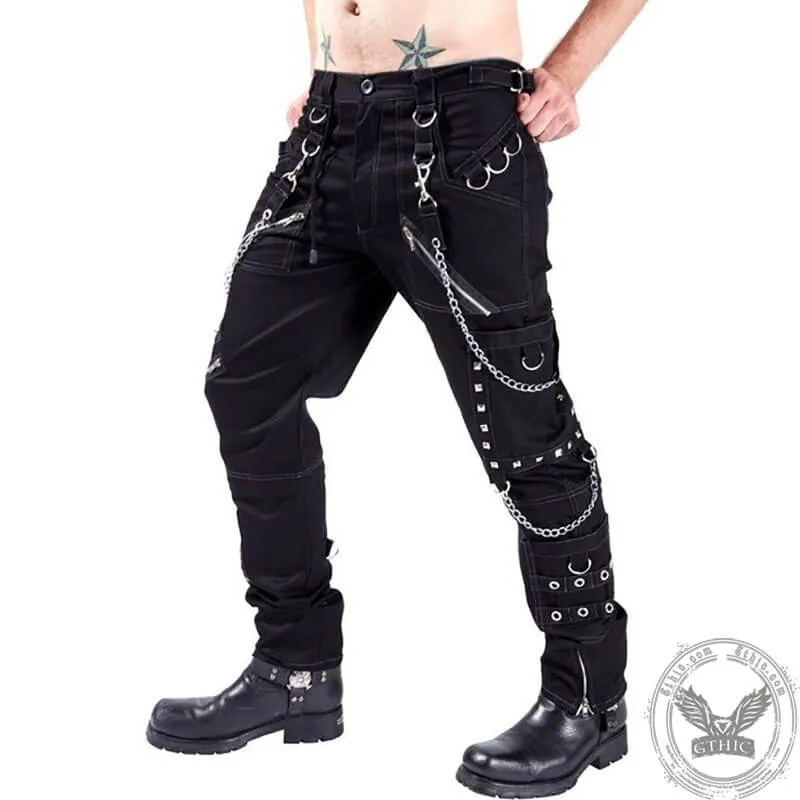 Zipper Chain Cotton Punk Pants